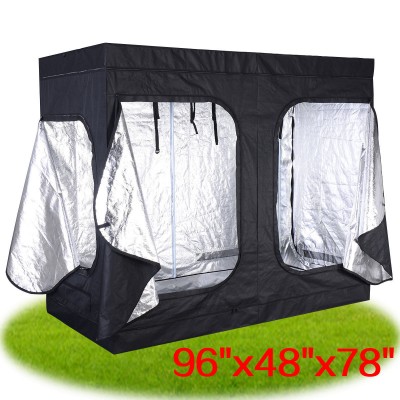 Costway Indoor Grow Tent Room Reflective Hydroponic Non Toxic Clone Hut 6 Size (96''X48''X78'')   